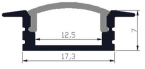 LED 테이프 광 채널 항공 6063 알루미늄 17.3 Ｘ 7 밀리미터 OEM